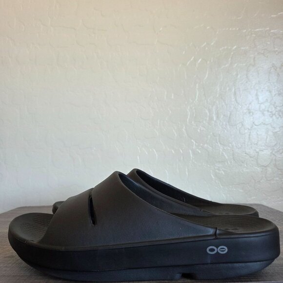 OOFOS Ooahh Recovery Slide Sandal Black Unisex Size Men's 10 Women's 12 Comfort - Picture 3 of 10